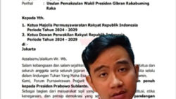 Usulan Pemakzulan Gibran dari Posisi Wapres Masuk DPR