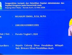 BREAKING NEWS: Pelantikan Kacabdin Bireuen Muhajir Ismail Dibatalkan