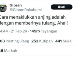 Cuitan Gibran Soal Anjing di Medsos Dibanjiri Beragam Komentar, Ada yang Sangat Sadis!